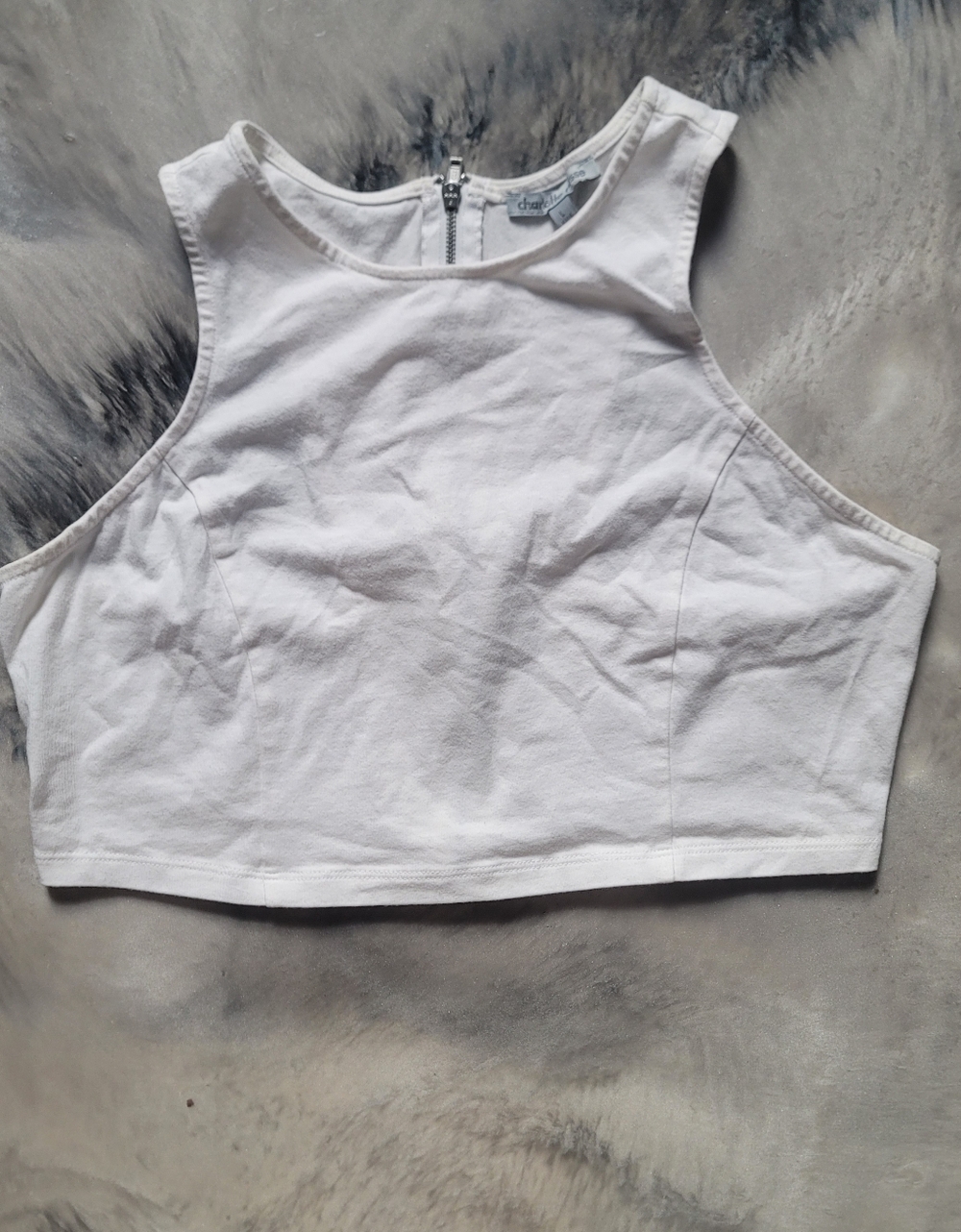Charlotte Russe White Sleeveless Crop Top